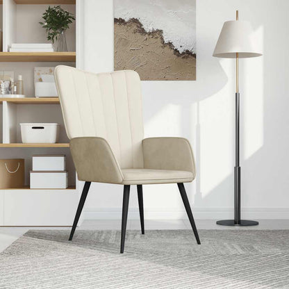 Sedia Relax Bianco Crema in Velluto | homemem39