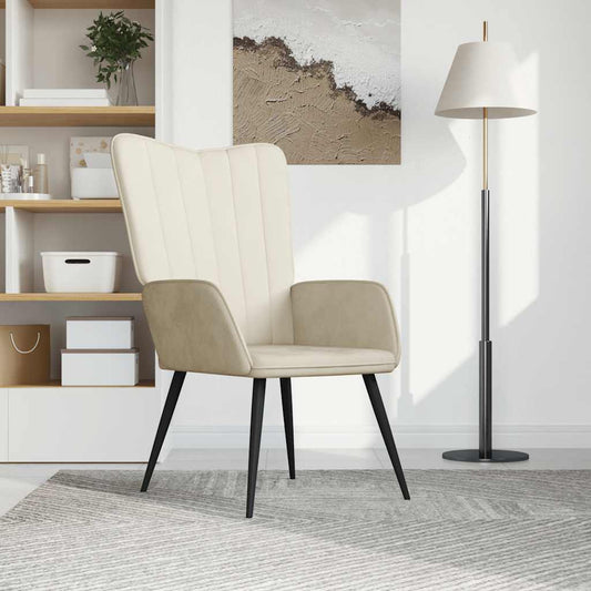 Sedia Relax Bianco Crema in Velluto | homemem39