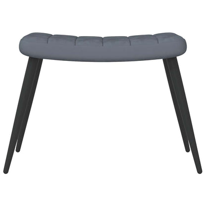 Poltrona Relax con Sgabello Grigio Scuro in Velluto - homemem39