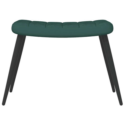 Poltrona Relax con Sgabello Verde Scuro in Velluto - homemem39