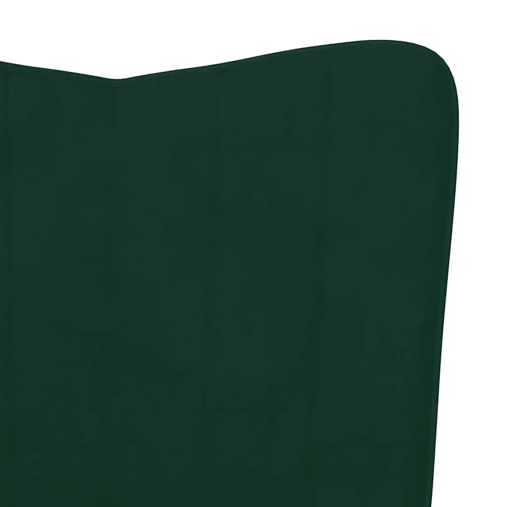 Poltrona Relax con Sgabello Verde Scuro in Velluto | homemem39