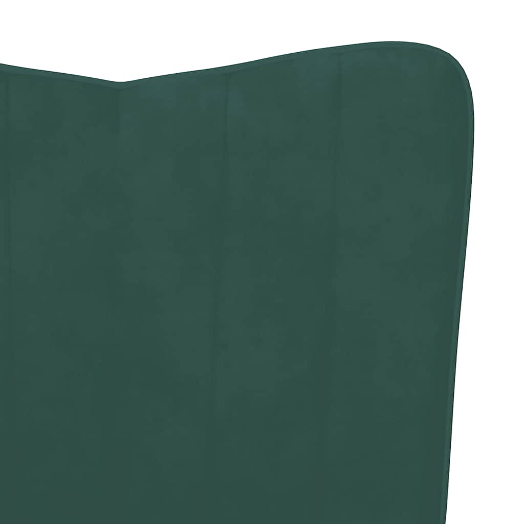 Poltrona Relax con Sgabello Verde Scuro in Velluto - homemem39