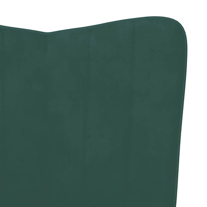 Poltrona Relax con Sgabello Verde Scuro in Velluto - homemem39