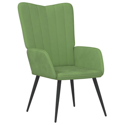 Poltrona Relax con Sgabello Verde Chiaro in Velluto | homemem39