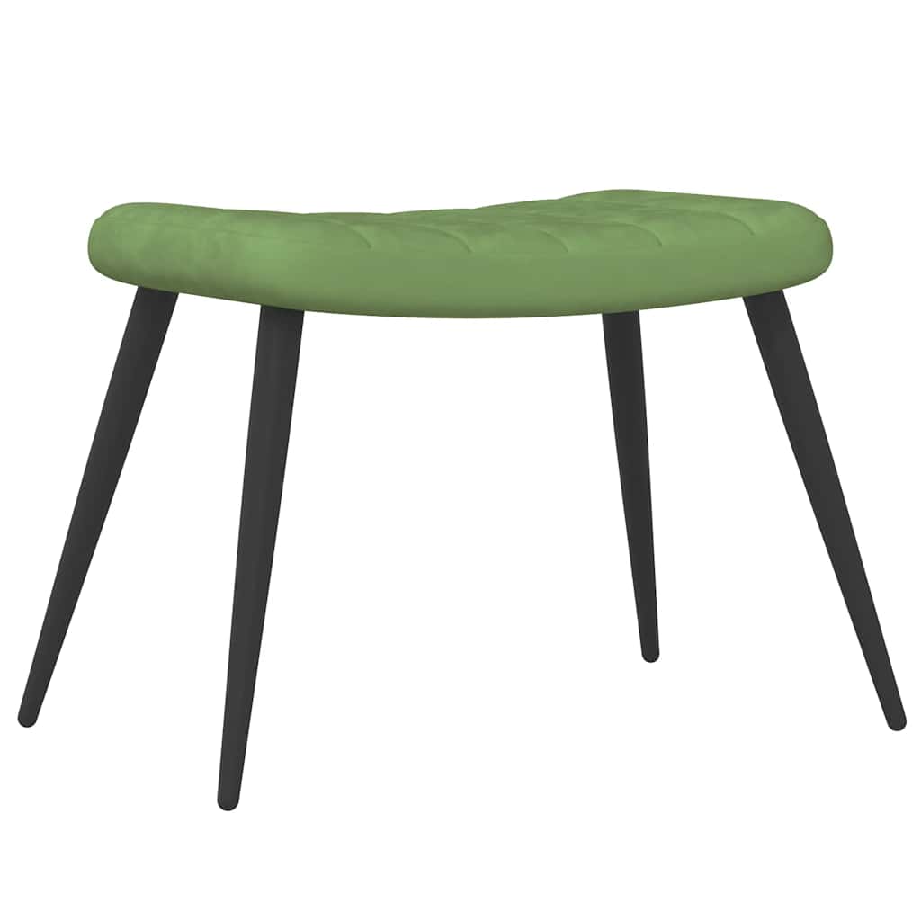 Poltrona Relax con Sgabello Verde Chiaro in Velluto | homemem39