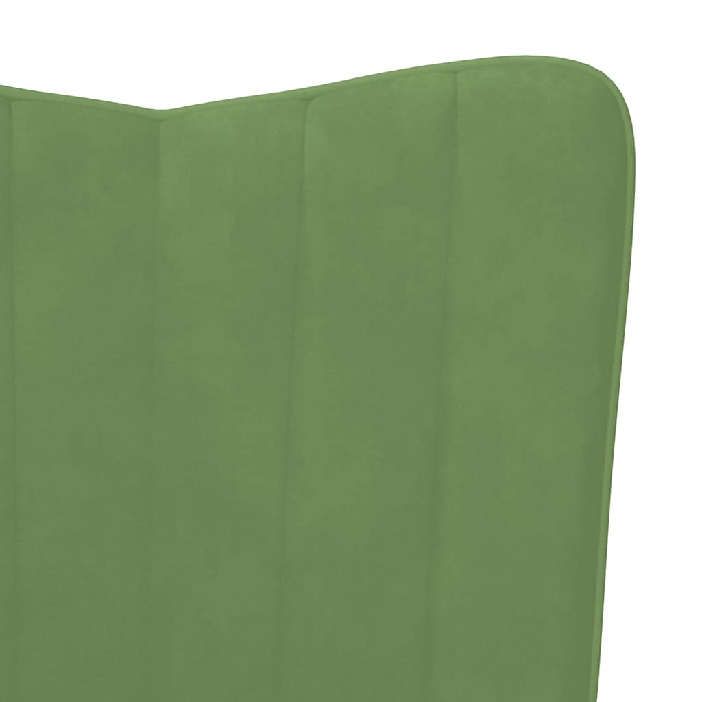 Poltrona Relax con Sgabello Verde Chiaro in Velluto | homemem39