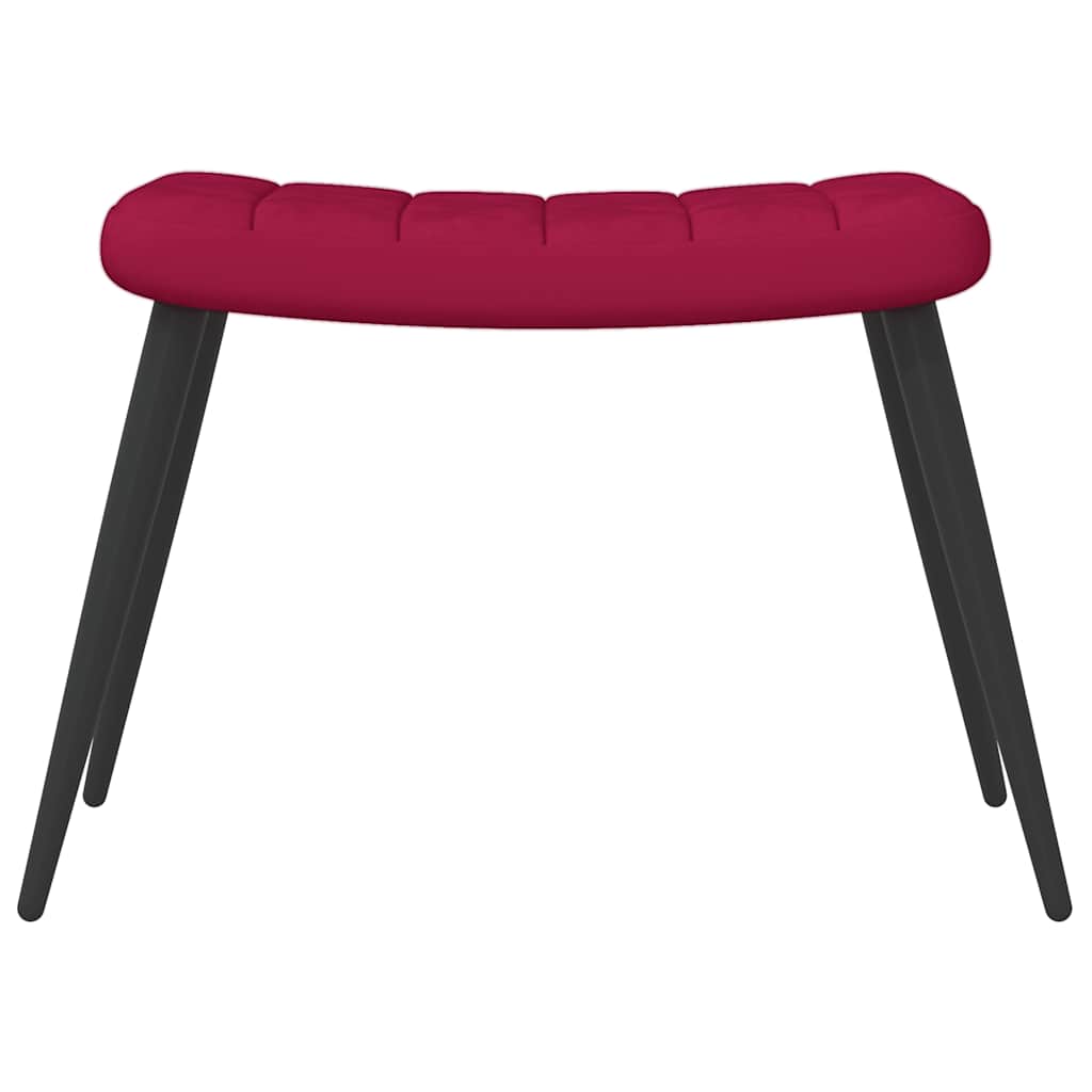 Poltrona Relax con Sgabello Rosso Vino in Velluto | homemem39