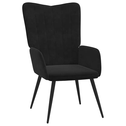 Poltrona Relax con Sgabello Nero in Velluto | homemem39