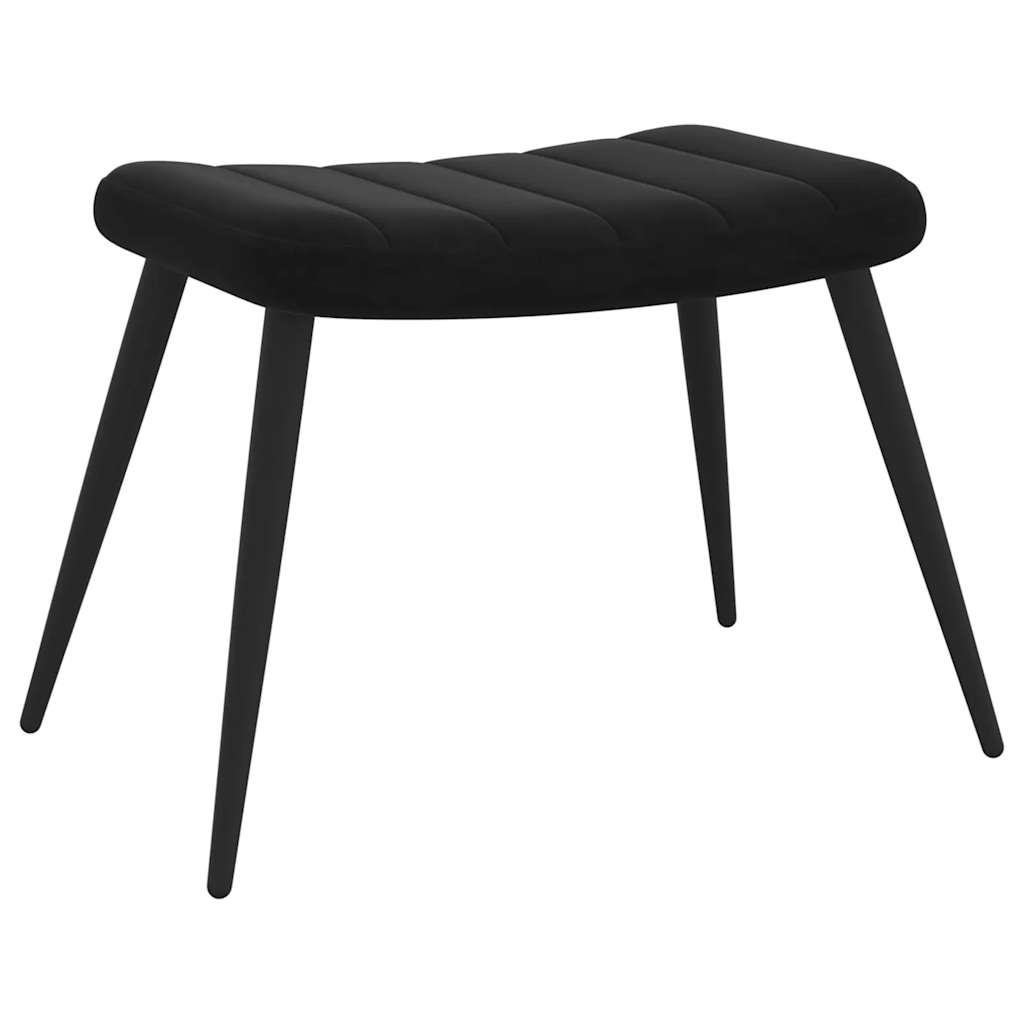 Poltrona Relax con Sgabello Nero in Velluto | homemem39