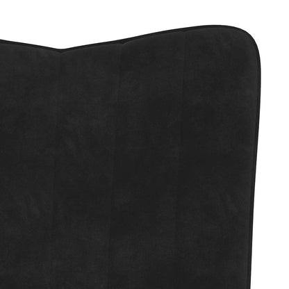 Poltrona Relax con Sgabello Nero in Velluto | homemem39