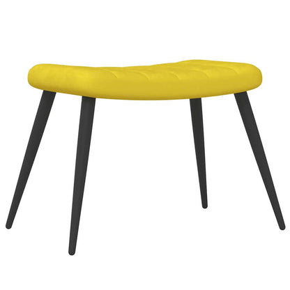 Poltrona Relax con Sgabello Giallo Senape in Velluto - homemem39