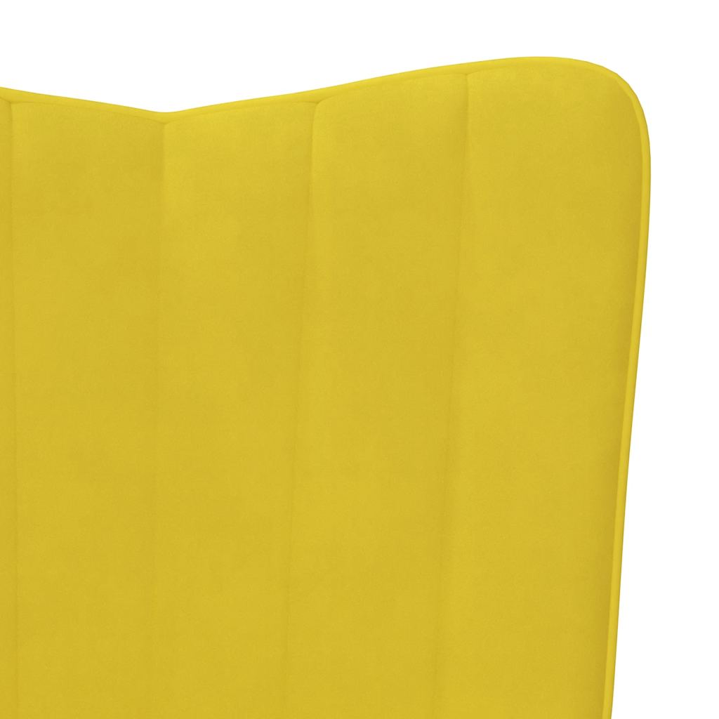 Poltrona Relax con Sgabello Giallo Senape in Velluto - homemem39