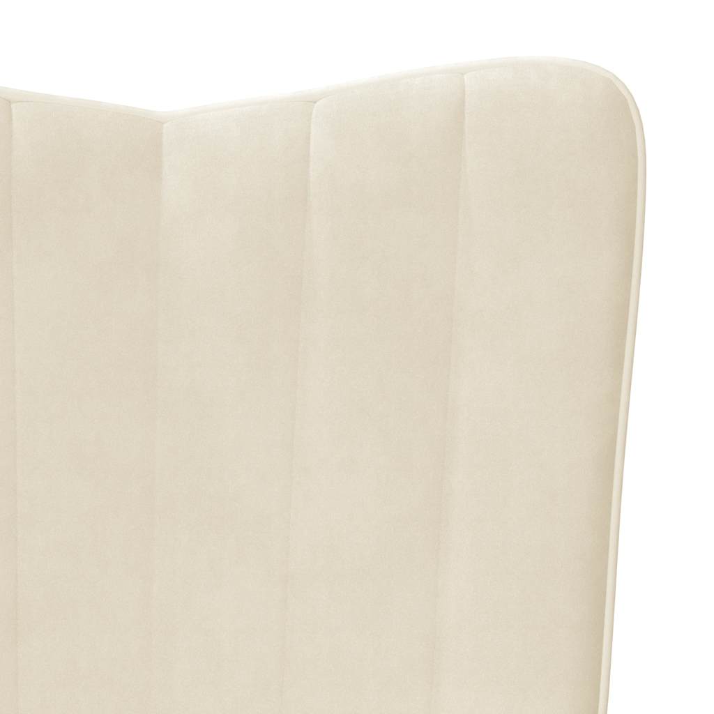 Poltrona Relax con Sgabello Bianco Crema in Velluto | homemem39