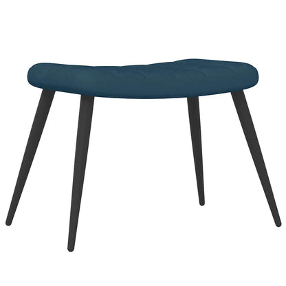 Poltrona Relax con Sgabello Blu in Velluto | homemem39