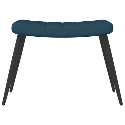 Poltrona Relax con Sgabello Blu in Velluto | homemem39