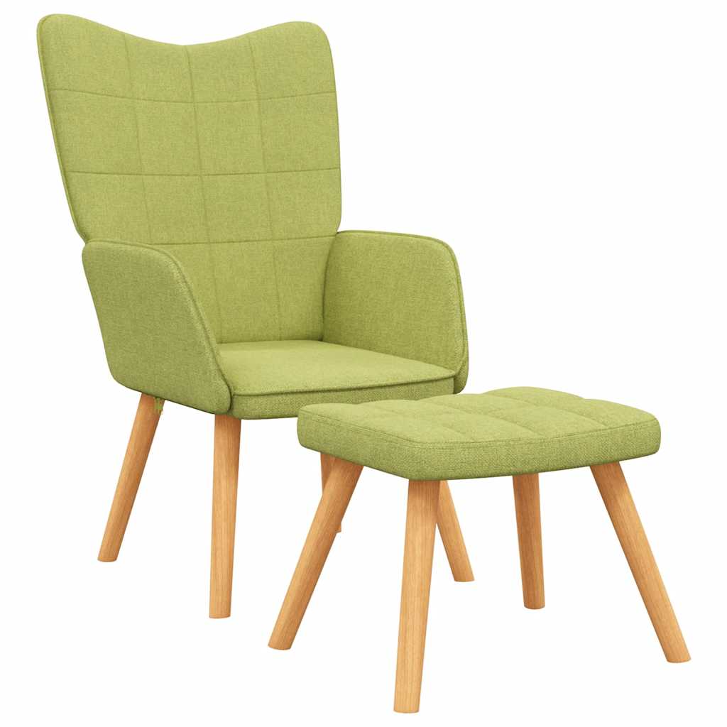 Poltrona Relax con Poggiapiedi Verde in Tessuto | homemem39
