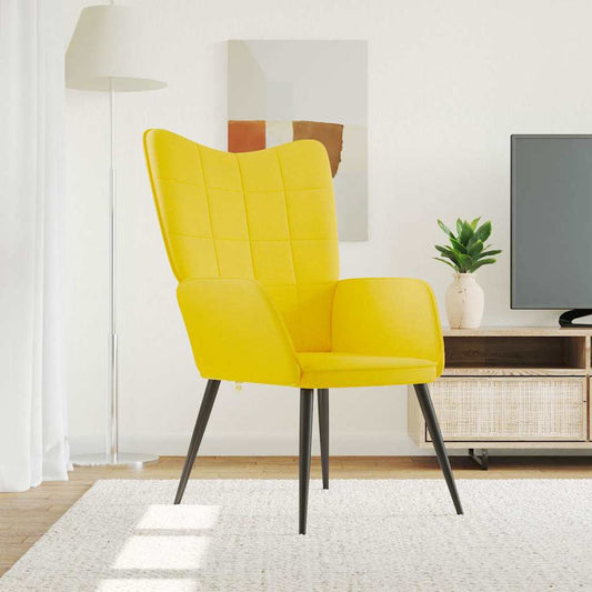 Sedia Relax Giallo Senape in Tessuto - homemem39