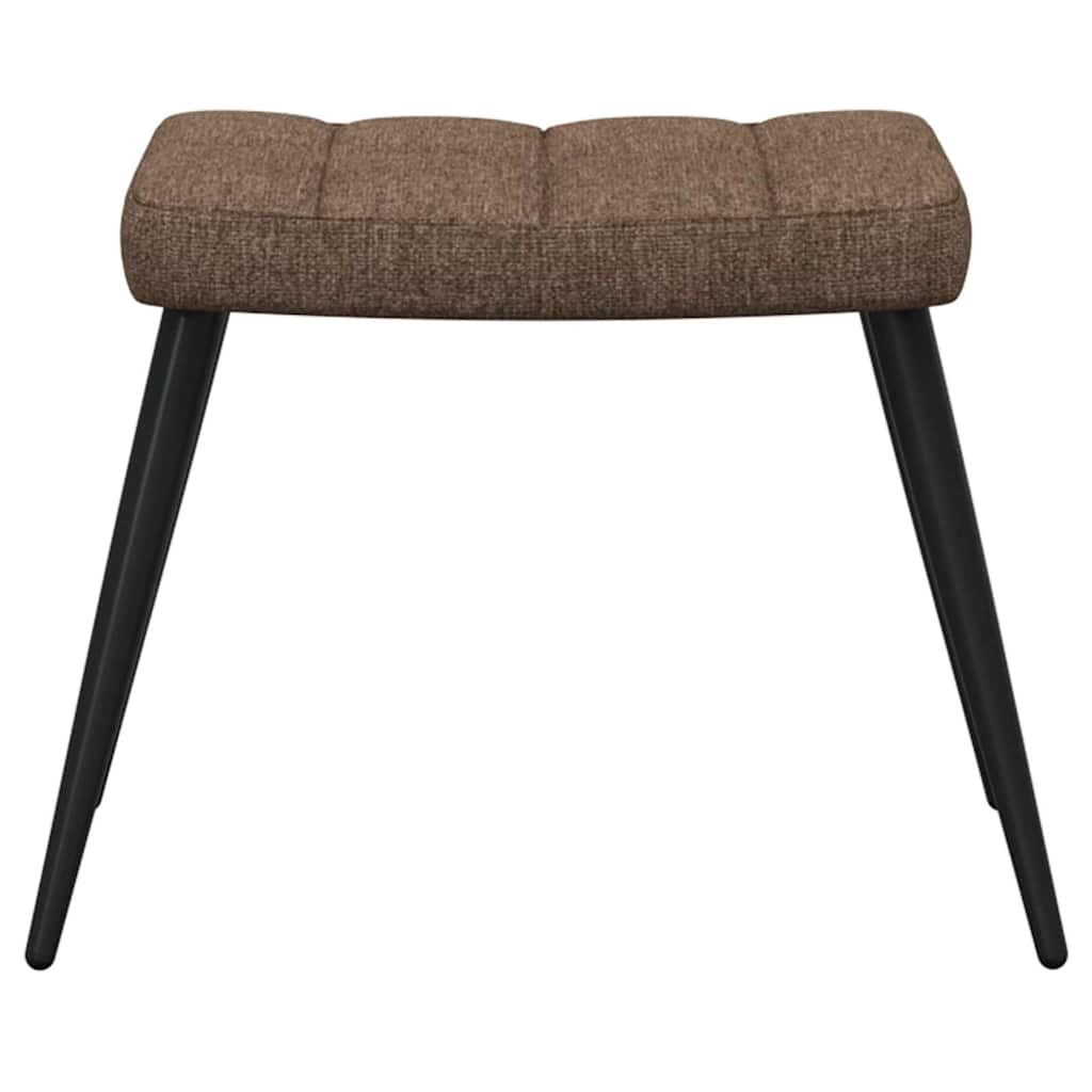Sedia Relax con Sgabello Marrone in Tessuto | homemem39