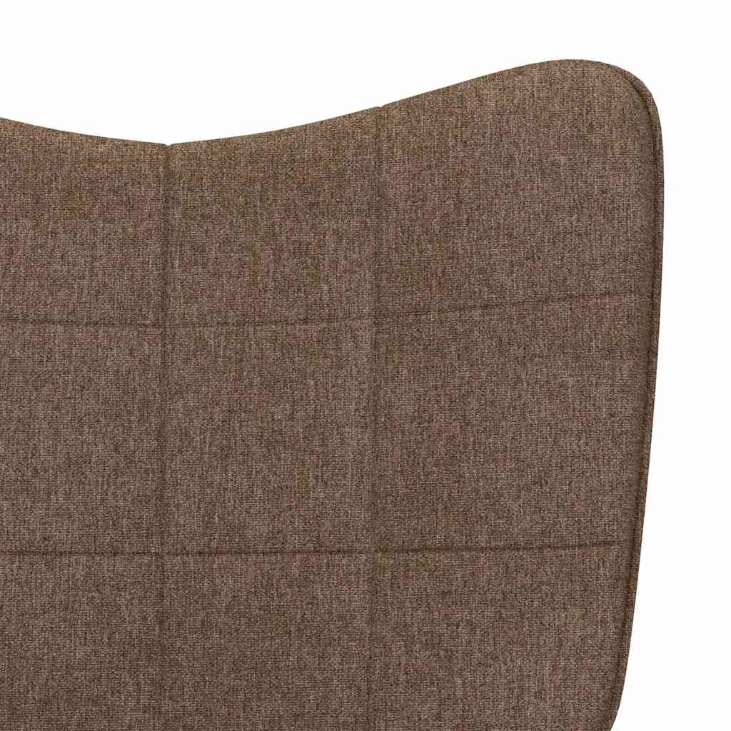Sedia Relax con Sgabello Marrone in Tessuto | homemem39
