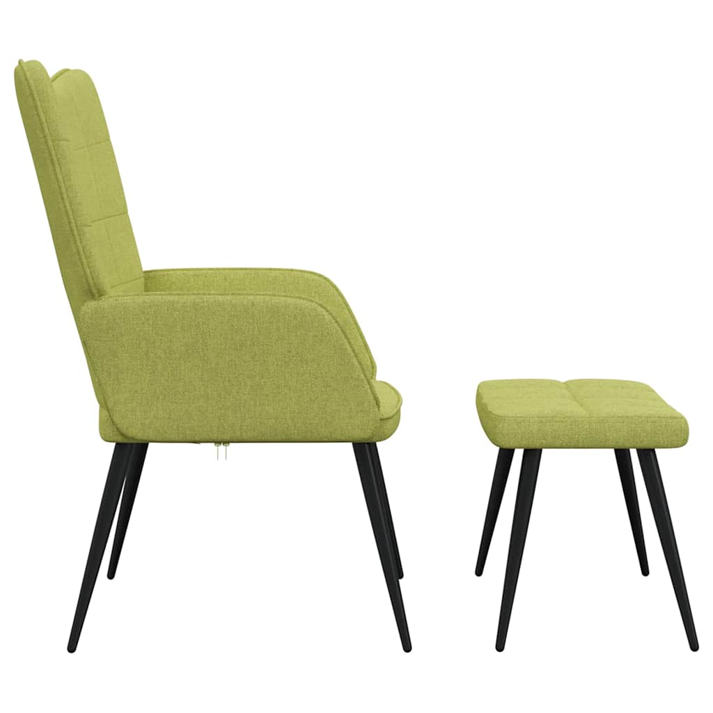 Sedia Relax con Sgabello Verde in Tessuto | homemem39