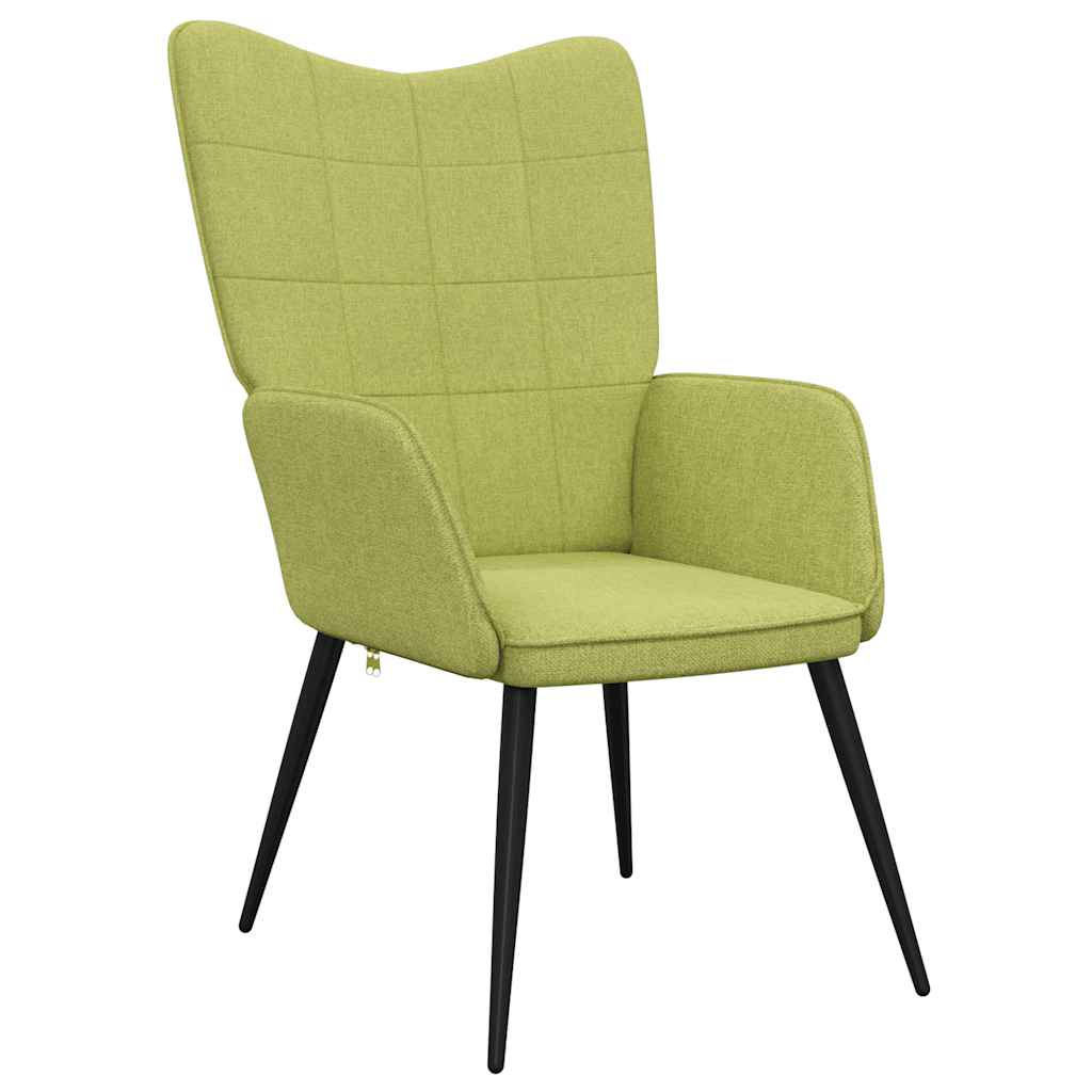 Sedia Relax con Sgabello Verde in Tessuto | homemem39