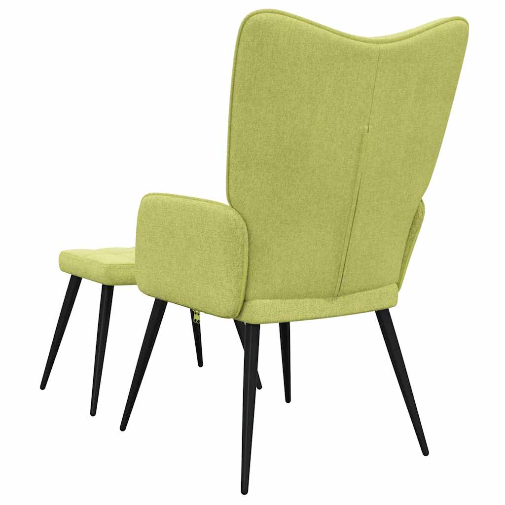 Sedia Relax con Sgabello Verde in Tessuto | homemem39