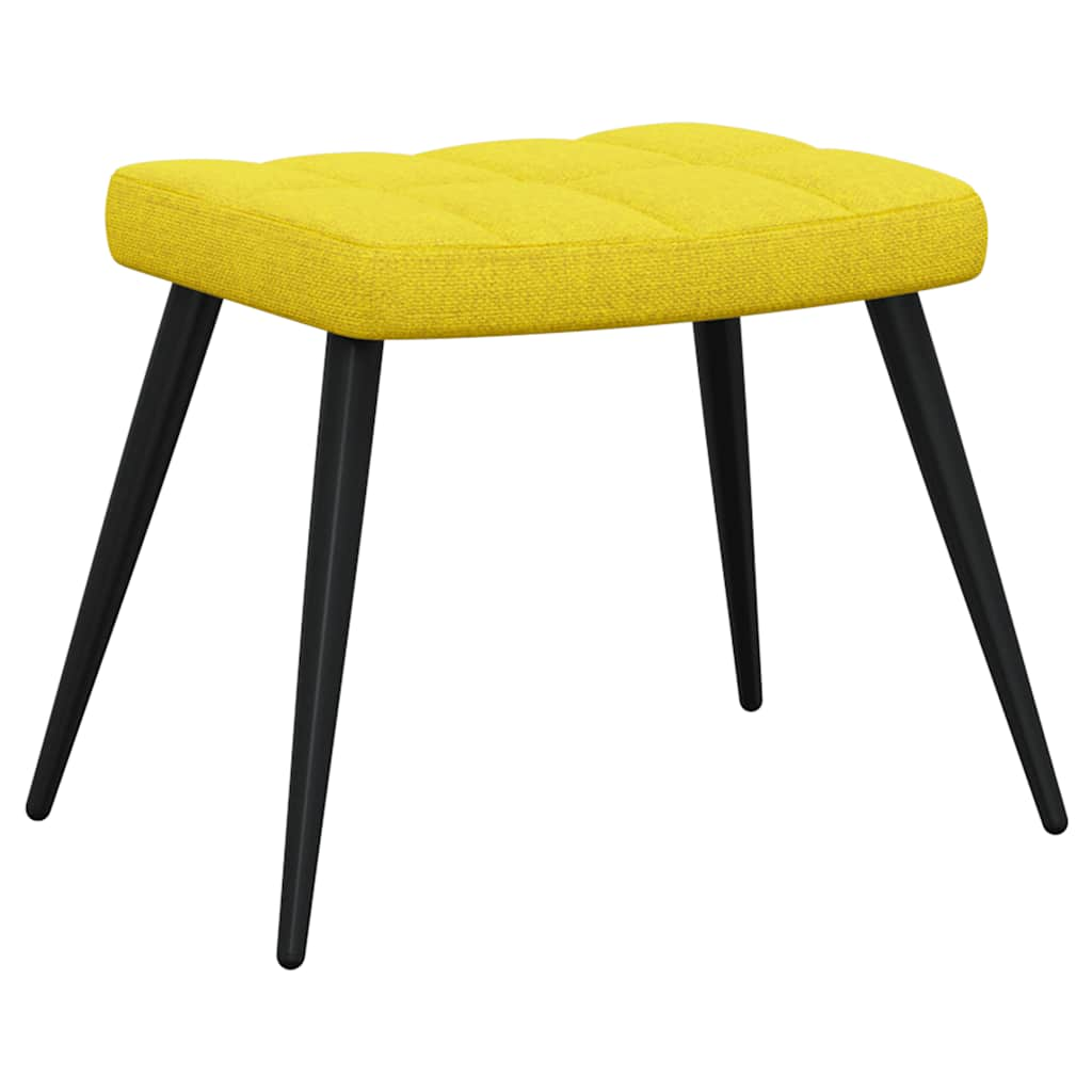 Sedia Relax con Sgabello Giallo Senape in Tessuto - homemem39