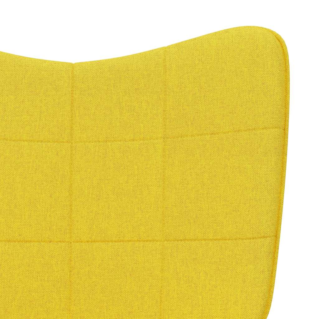 Sedia Relax con Sgabello Giallo Senape in Tessuto - homemem39