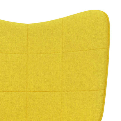 Sedia Relax con Sgabello Giallo Senape in Tessuto - homemem39
