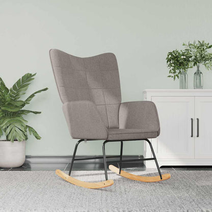 Sedia a Dondolo Grigio Talpa in Tessuto