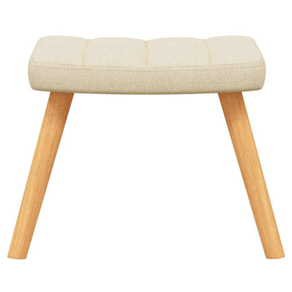 Poltrona a Dondolo con Poggiapiedi Crema in Tessuto