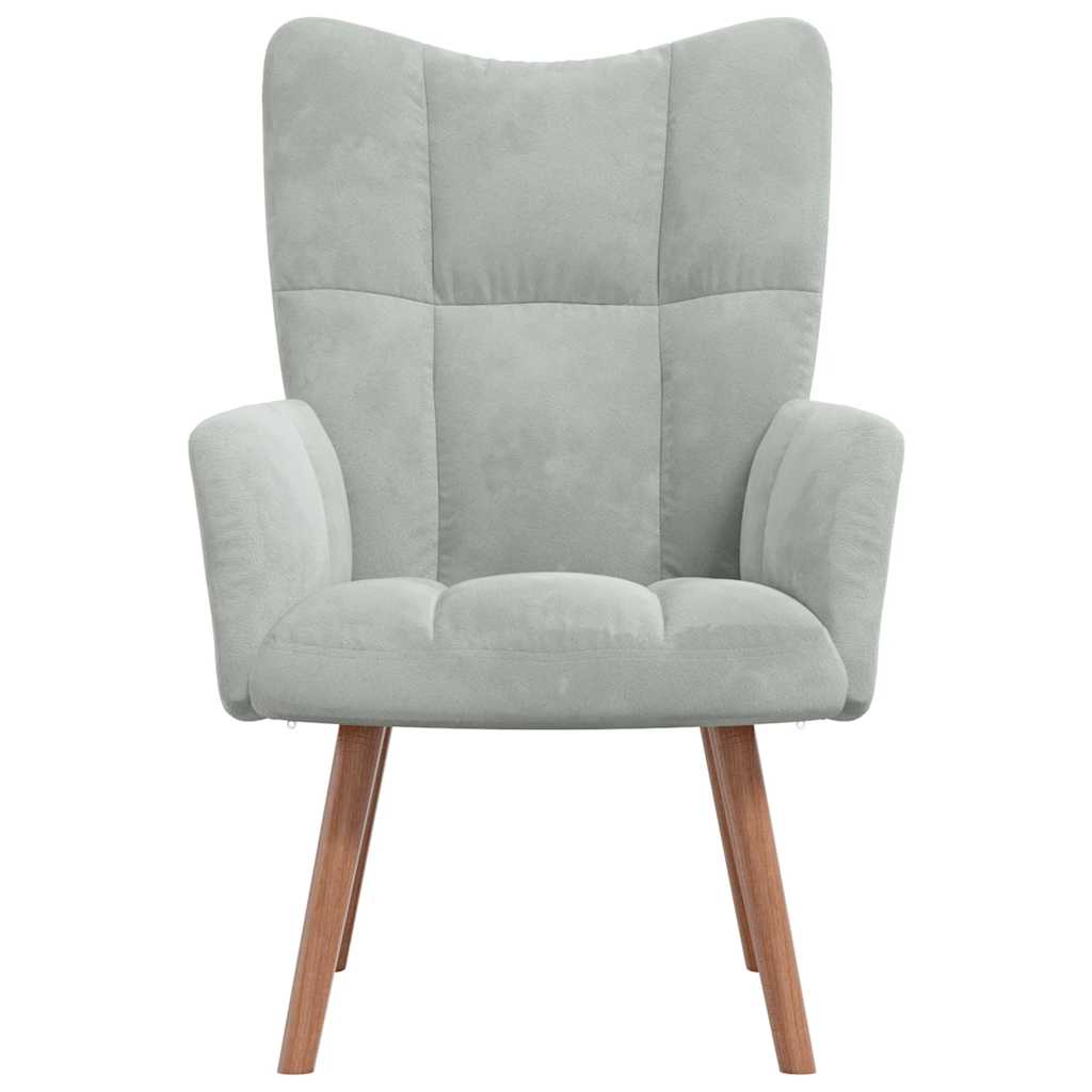 Sedia Relax Grigio Chiaro in Velluto - homemem39