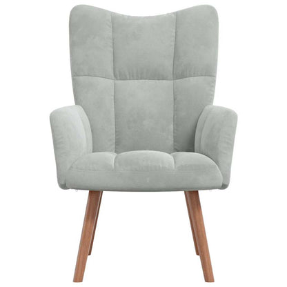 Sedia Relax Grigio Chiaro in Velluto - homemem39