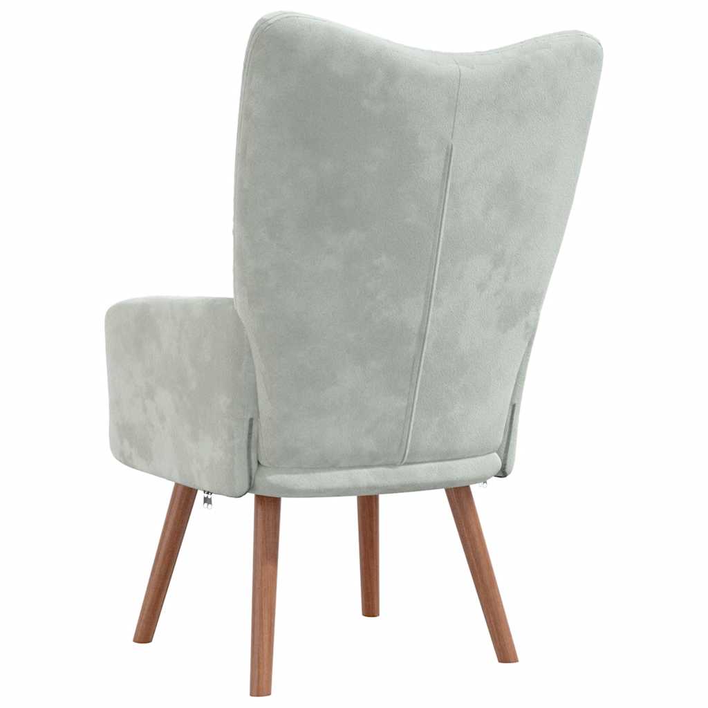 Sedia Relax Grigio Chiaro in Velluto - homemem39