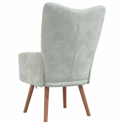 Sedia Relax Grigio Chiaro in Velluto - homemem39