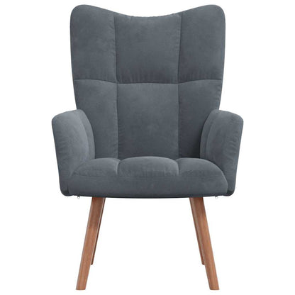 Sedia Relax Grigio Scuro in Velluto - homemem39