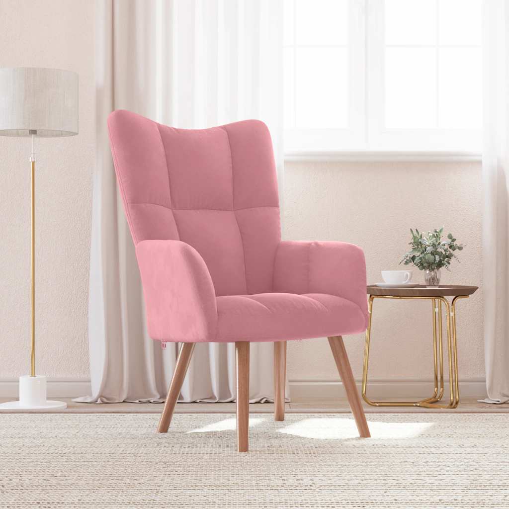 Sedia Relax Rosa in Velluto | homemem39