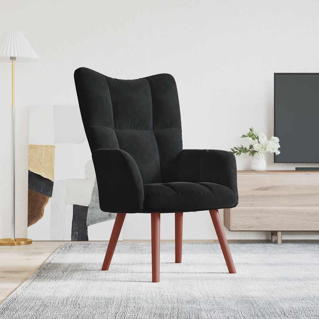 Sedia Relax Nera in Velluto | homemem39