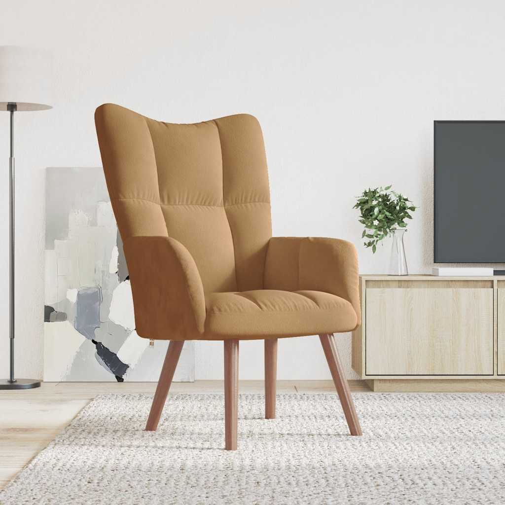 Sedia Relax Marrone in Velluto - homemem39