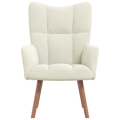 Sedia Relax Bianco Crema Velluto - homemem39