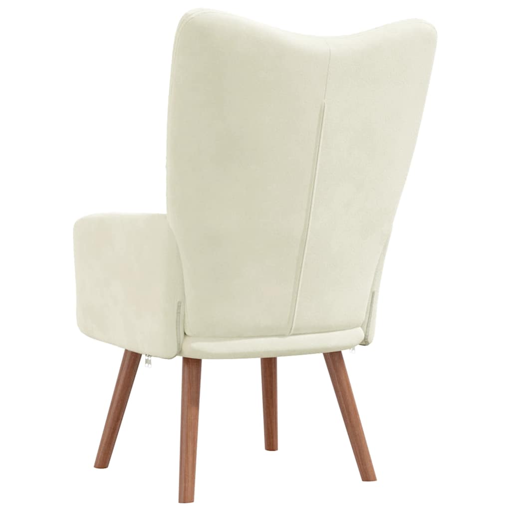 Sedia Relax Bianco Crema Velluto - homemem39