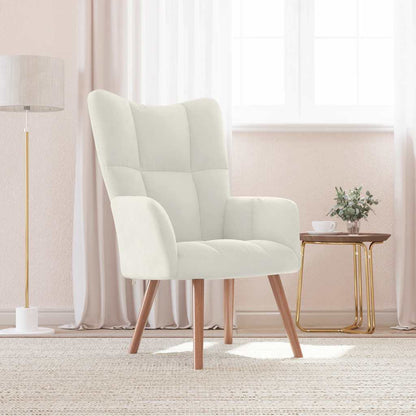 Sedia Relax Bianco Crema Velluto | homemem39