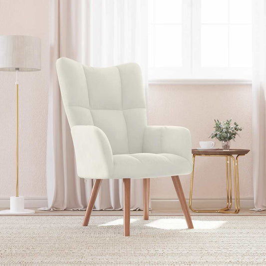 Sedia Relax Bianco Crema Velluto | homemem39