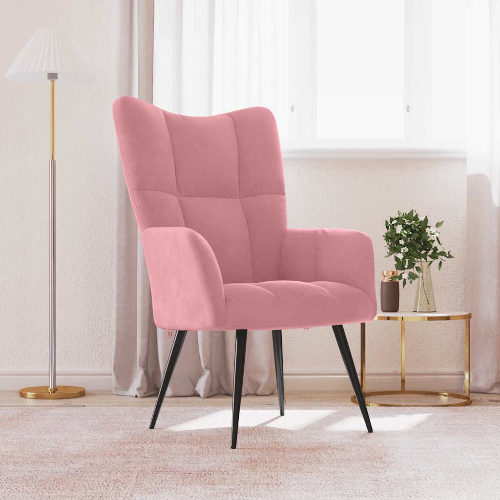 Sedia Relax Rosa in Velluto | homemem39