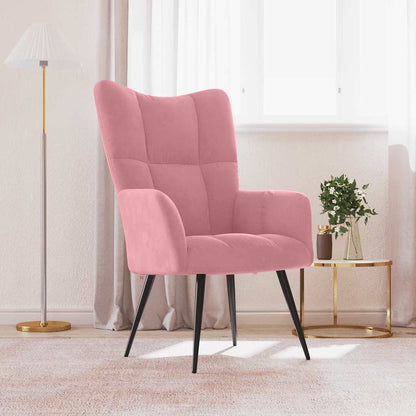 Sedia Relax Rosa in Velluto | homemem39