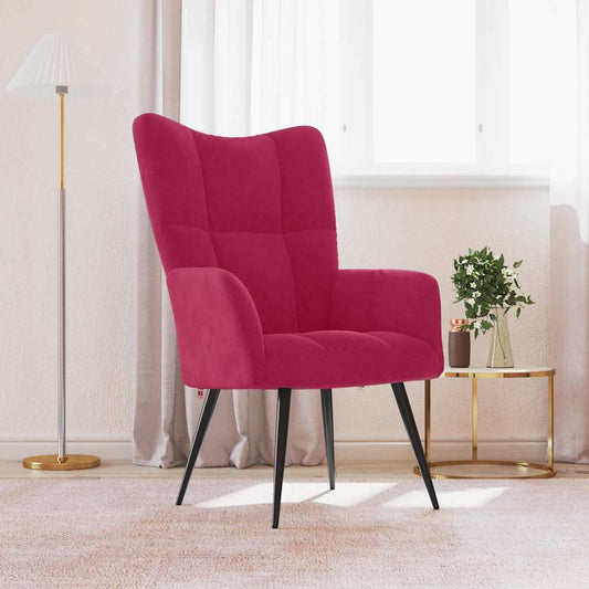Sedia Relax Rosso Vino in Velluto | homemem39