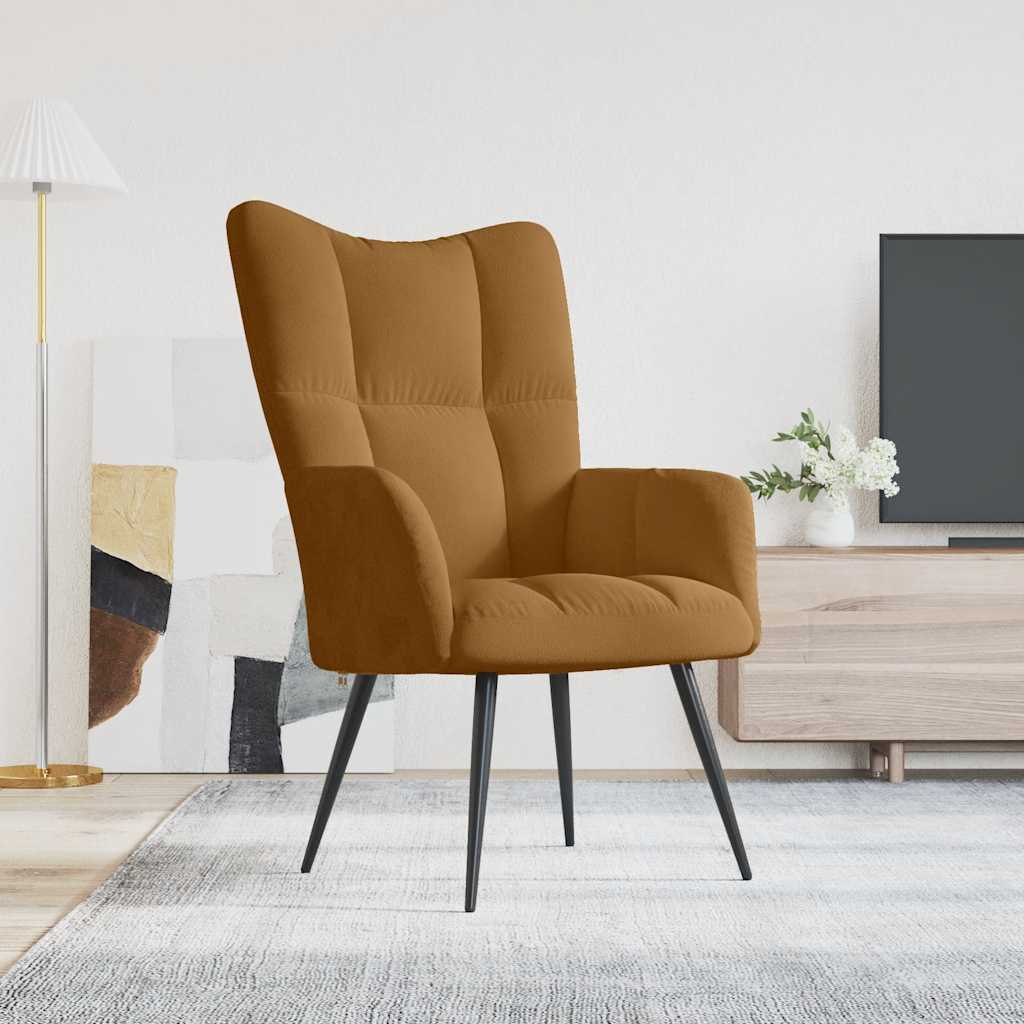 Poltrona Relax Marrone in Velluto | homemem39