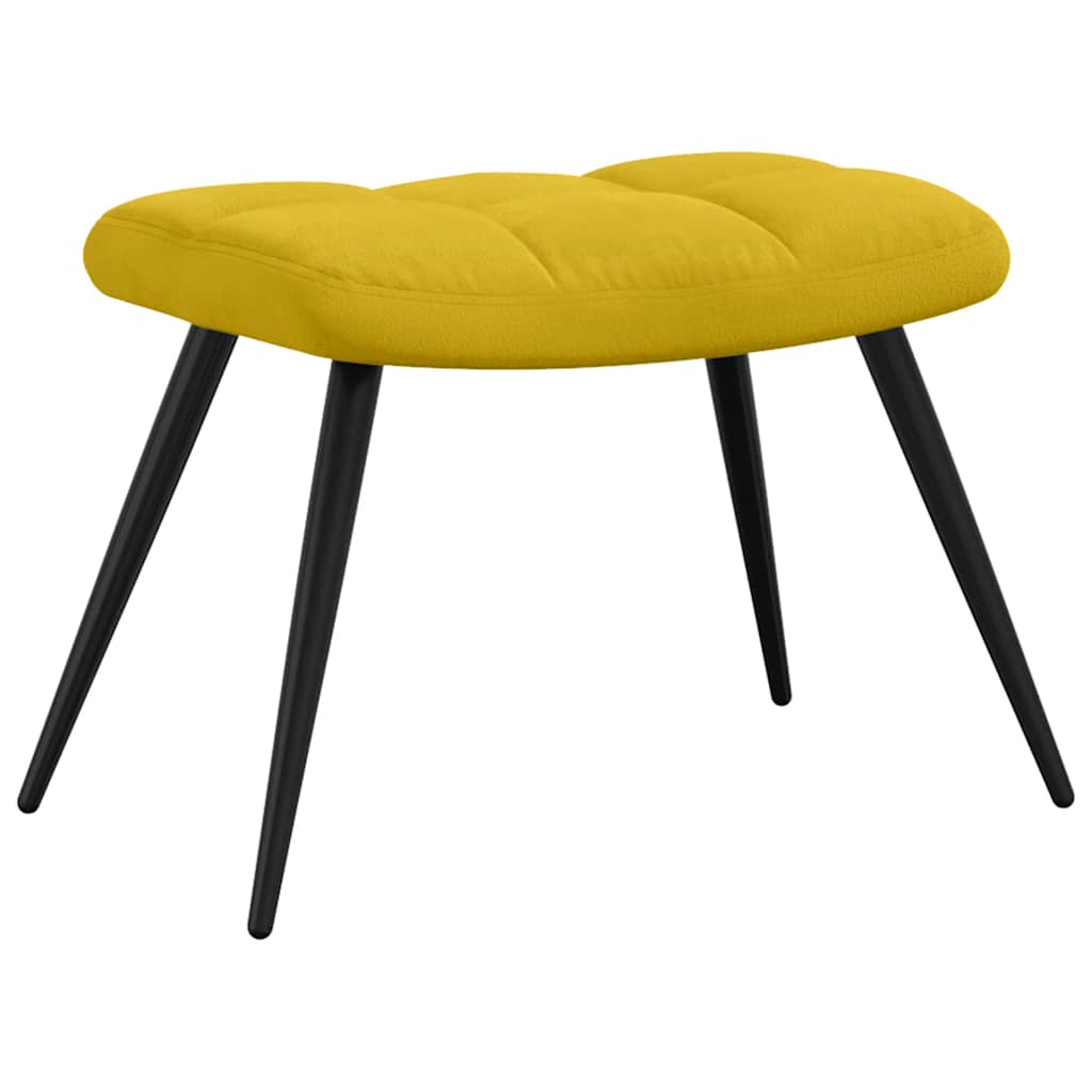 Poltrona Relax con Sgabello in Velluto Giallo Senape | homemem39
