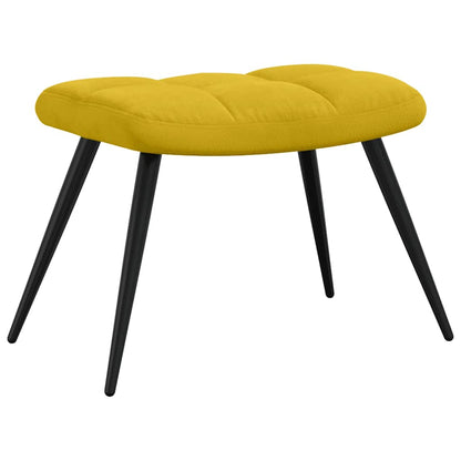 Poltrona Relax con Sgabello in Velluto Giallo Senape | homemem39