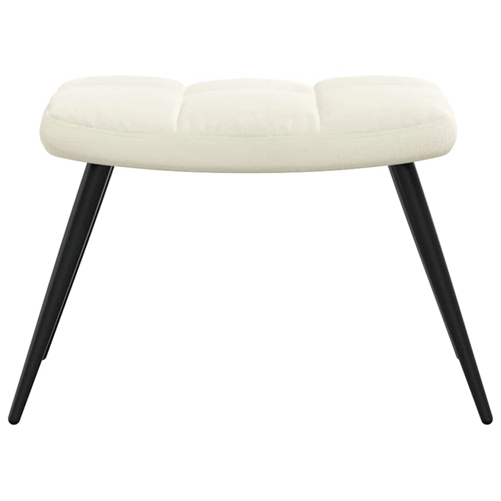 Poltrona Relax con Poggiapiedi Bianco Crema in Velluto - homemem39